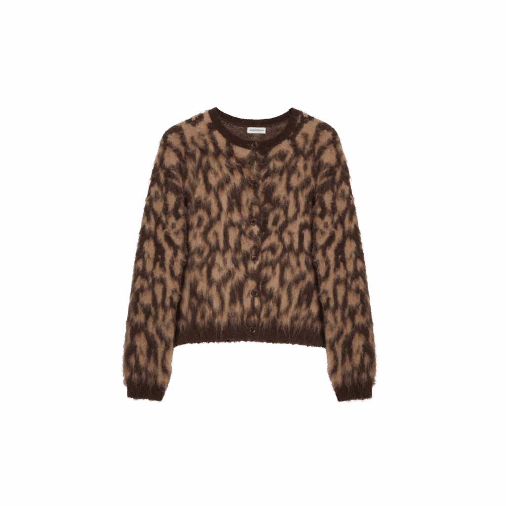 Leopard Crewneck Cardigan